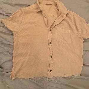 cropped button up